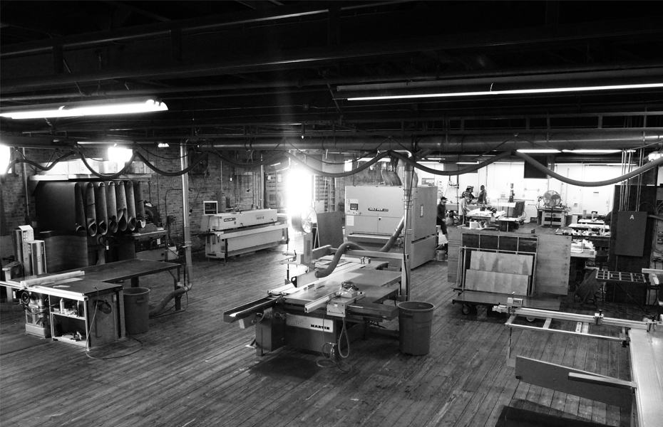 Historic woodworking shop interior